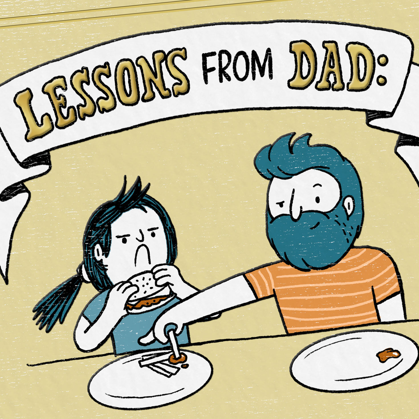 Lessons With Dad Funny Pop-Up Father's Day Card Card Front Detail image number 6