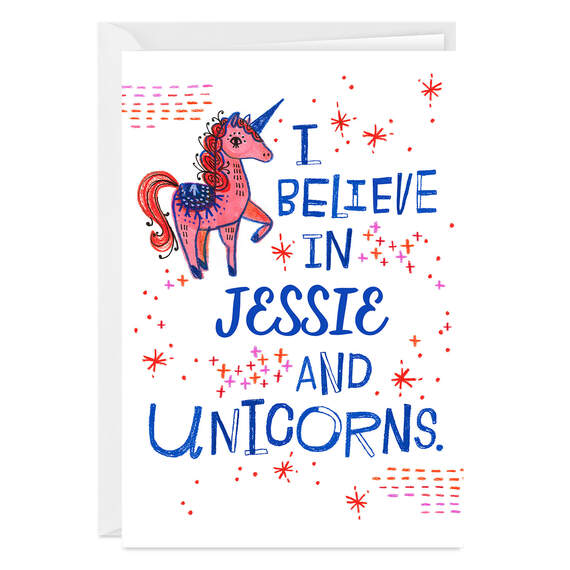 I Believe in You & Unicorns Folded Photo Card
