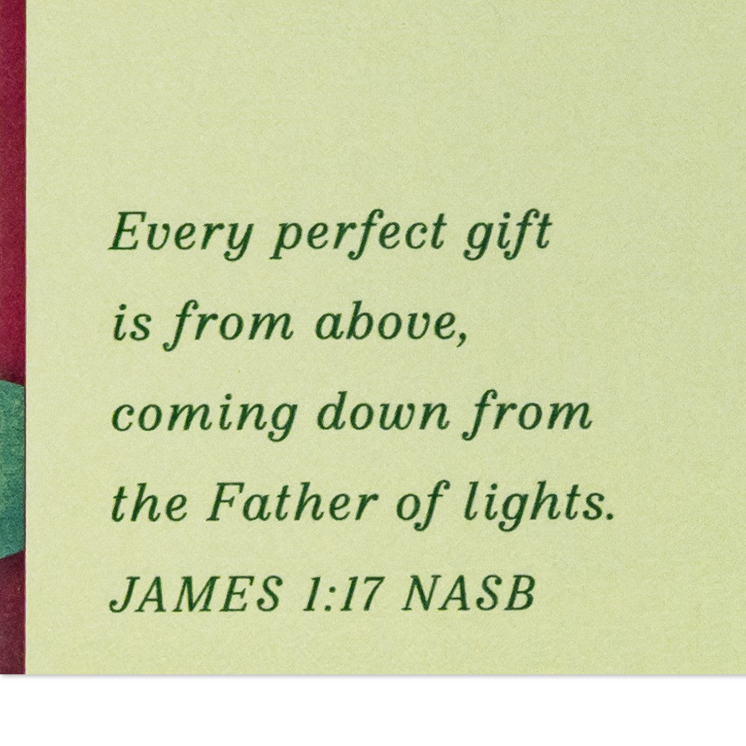 Candle and Poinsettias Religious Christmas Card scripture image number 3