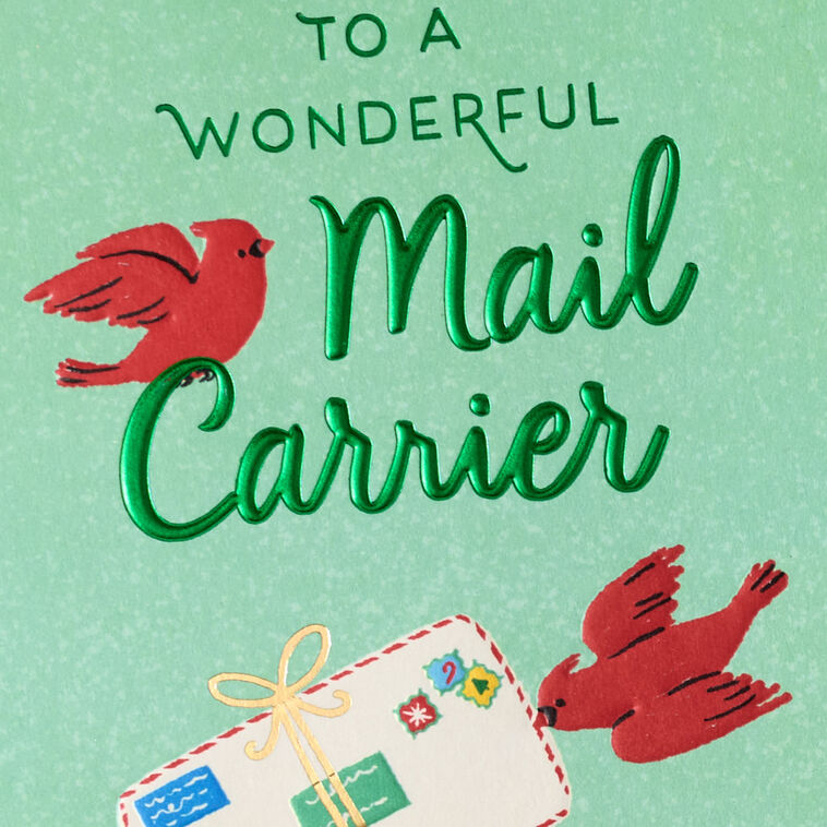 Red Mailbox and Cardinals Christmas Card Card Front Detail image number 4