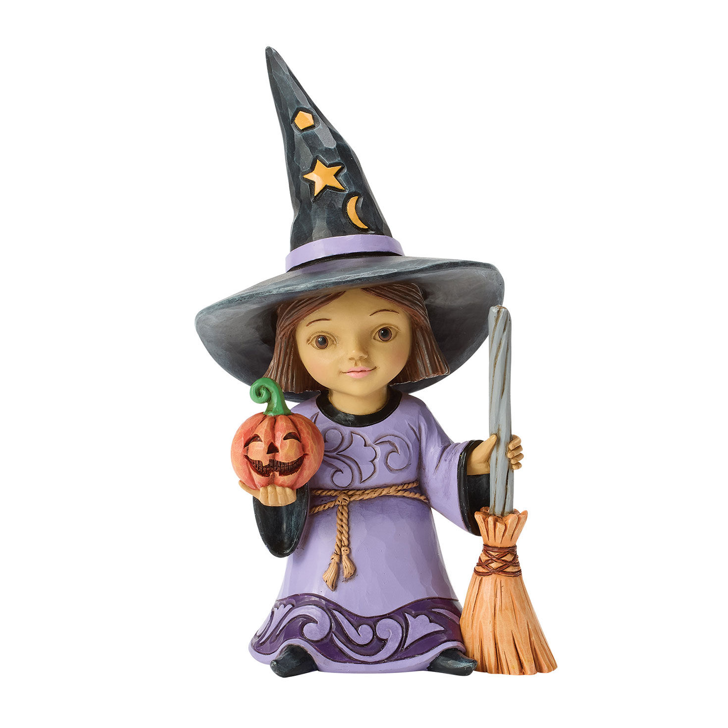 Jim Shore Heartwood Creek Witch With Broom Figurine, 6.5"