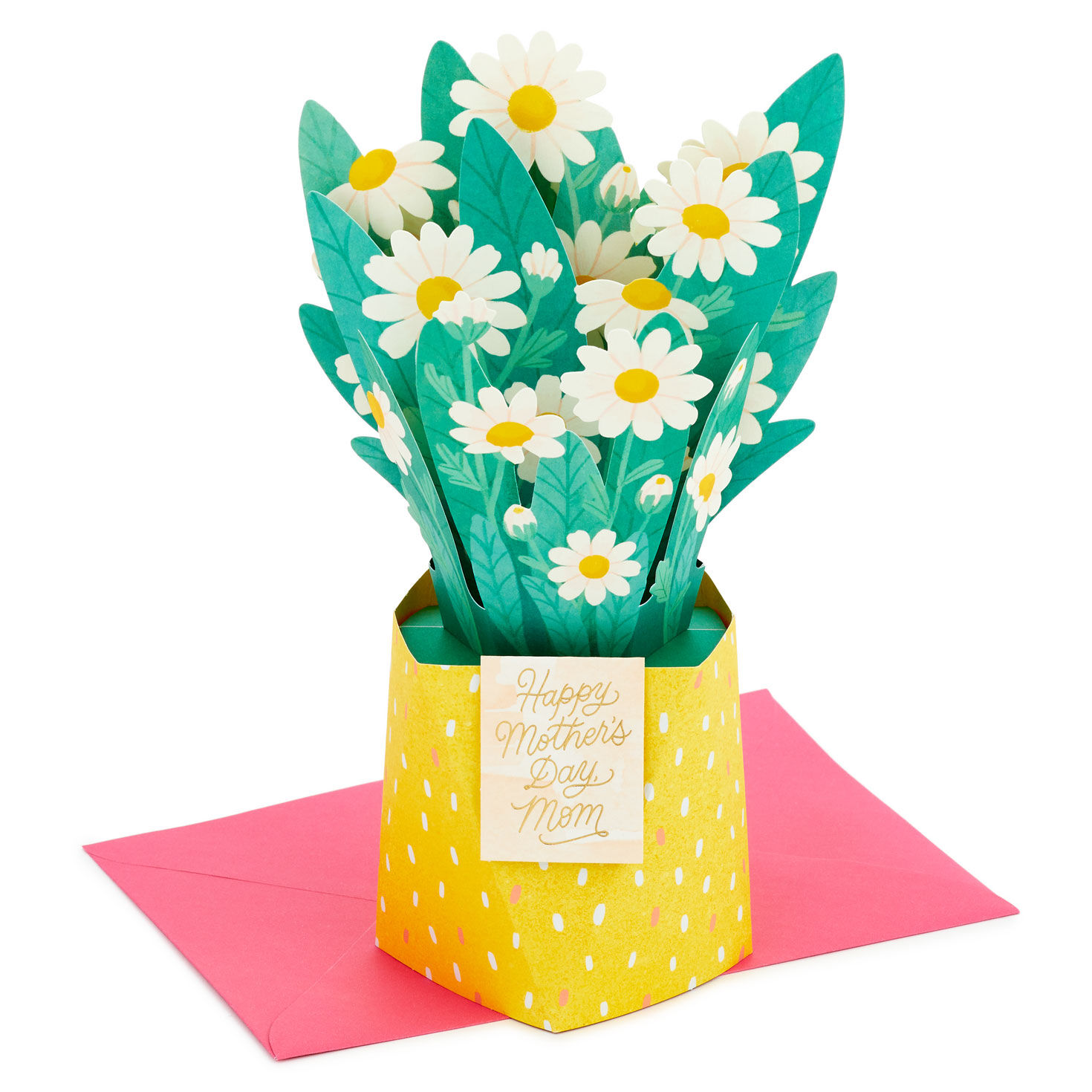 Daisies in Yellow Vase 3D Pop-Up Mother's Day Card for Mom
