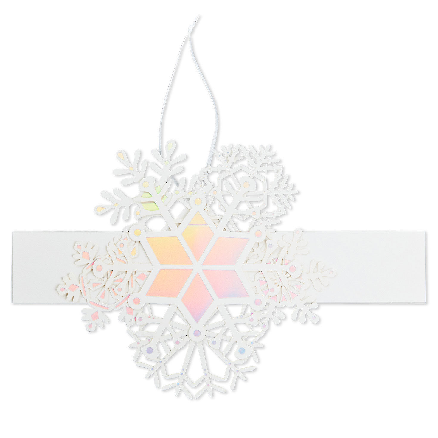 Snowflakes with Band and Tag Holiday Gift Trim