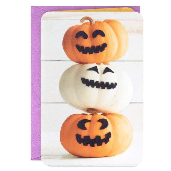 3.25" Mini Stack of Pumpkins Halloween Card, , large image number 3
