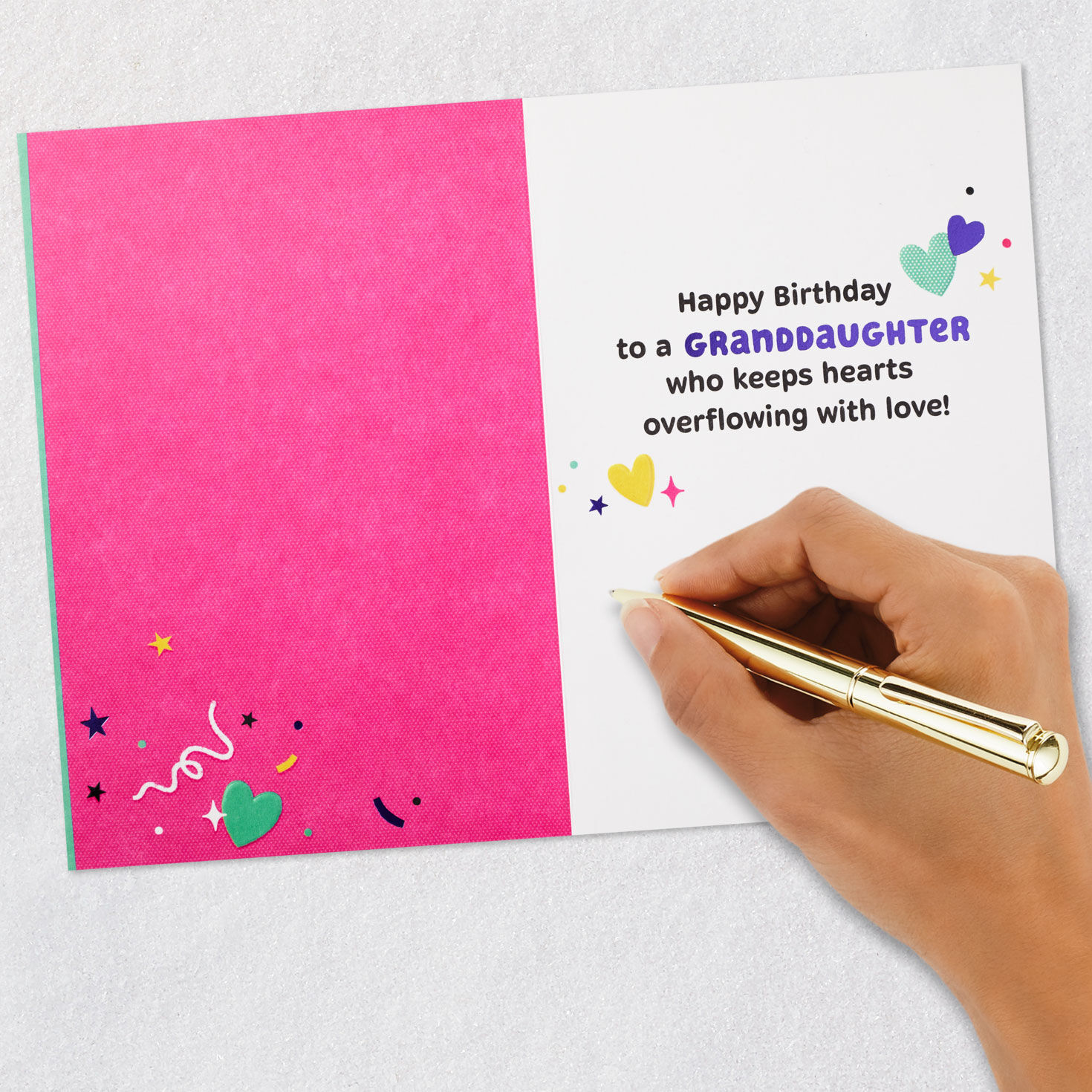 Luv You Kawaii Lettering Granddaughter Birthday Card signing card image number 7