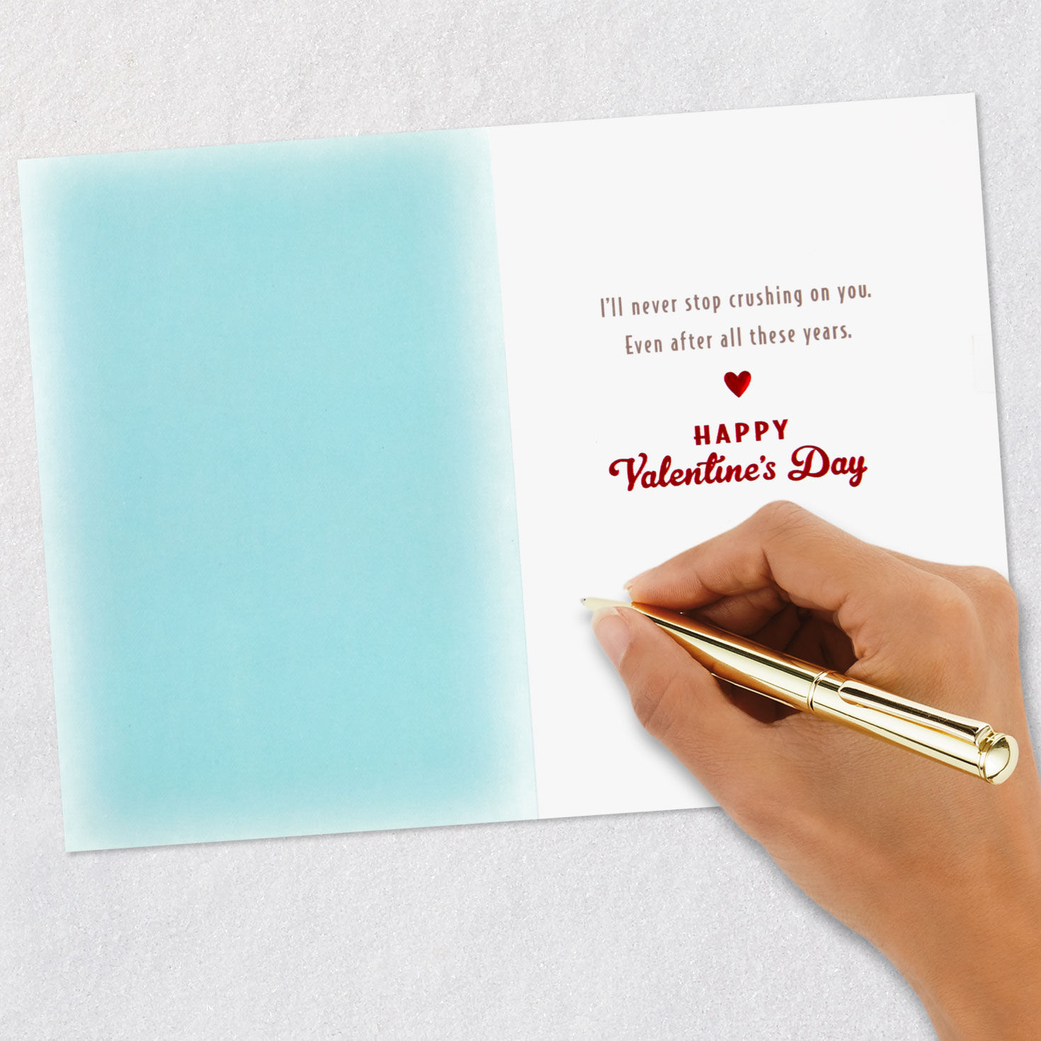 Linus and Sally in Heart Romantic Valentine's Card signing card image number 6