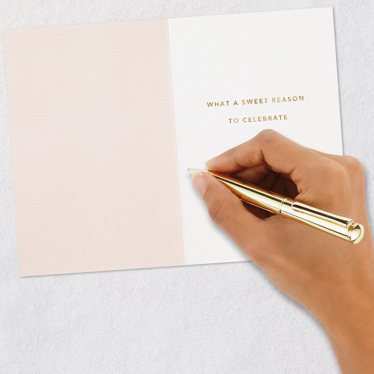 Modern Stacked Lettering New Baby Girl Card  image number 6