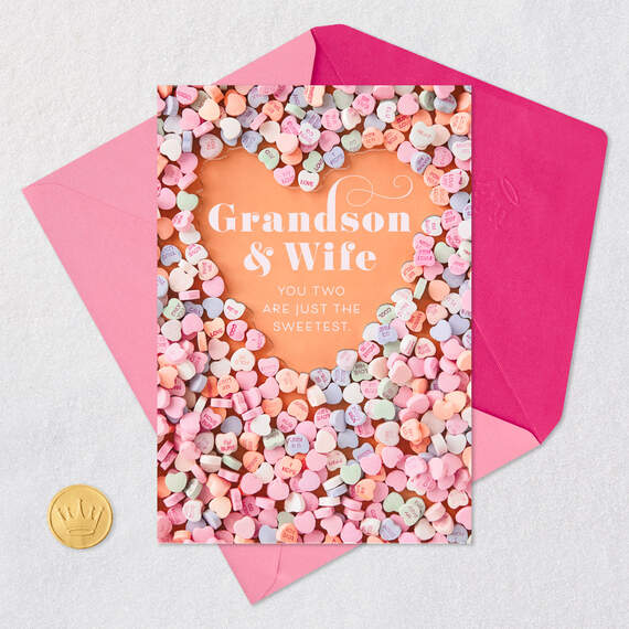 You Are the Sweetest Valentine's Day Card for Grandson and Wife, , large image number 5