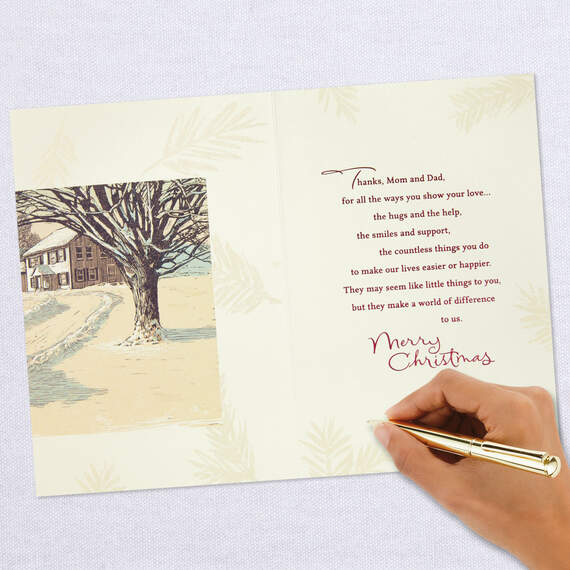 You Make a Difference to Us Christmas Card for Mom and Dad, , large image number 7