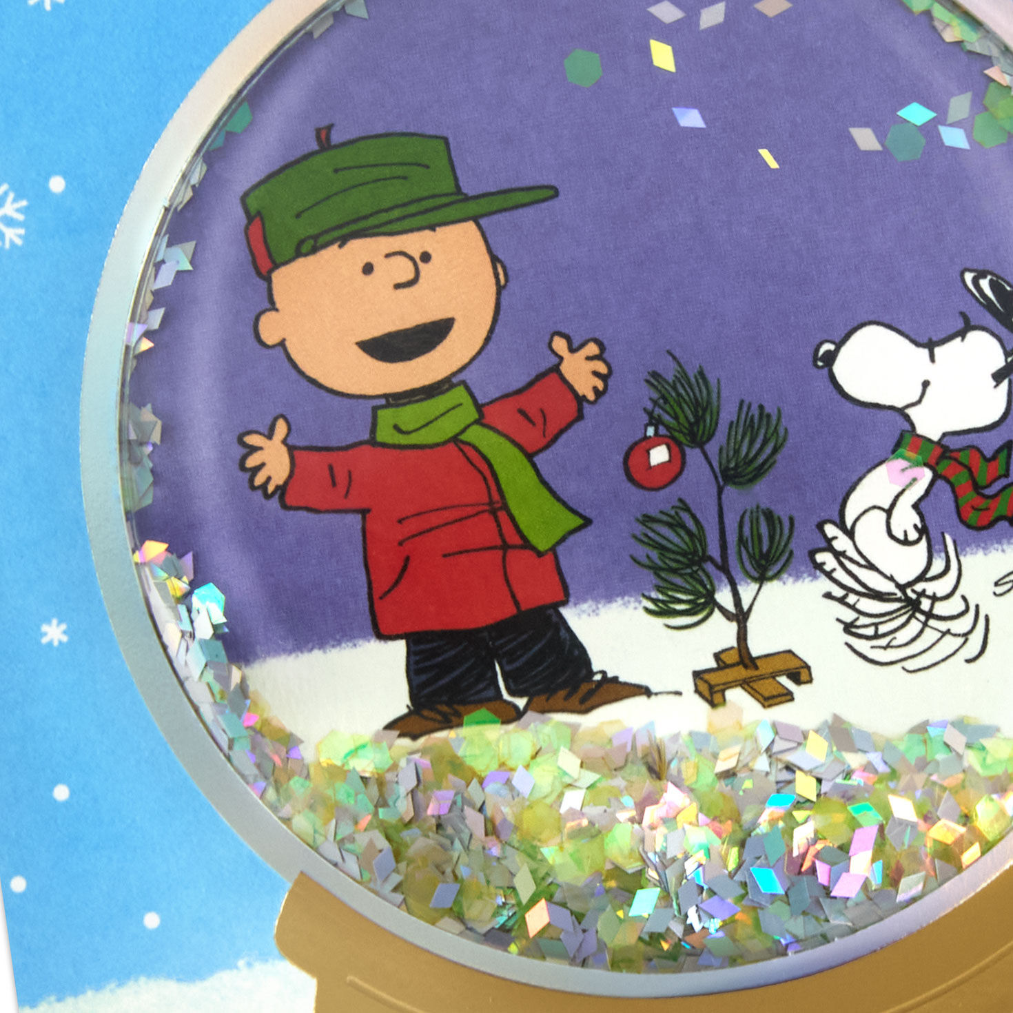 Charlie Brown and Peanuts Snow globe Card Card Cover Detail image number 4