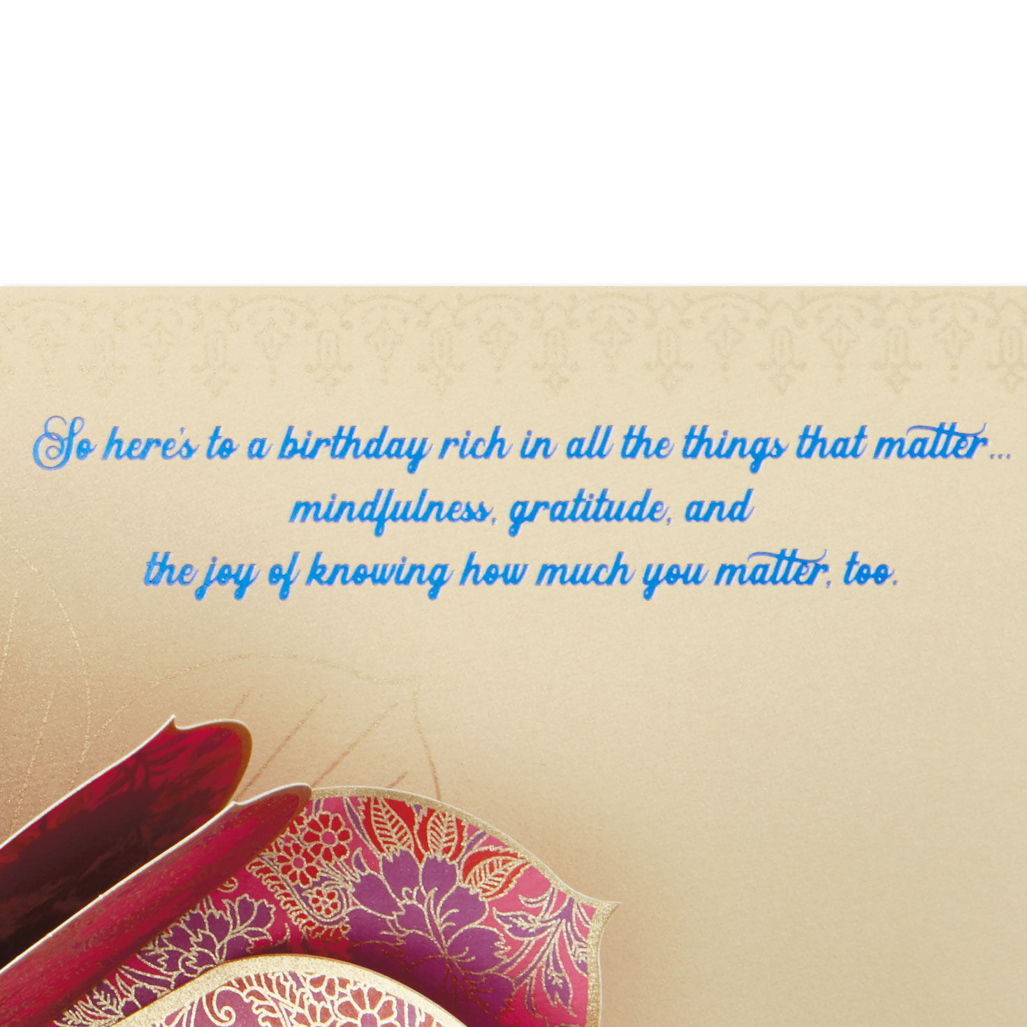 Blue and Pink Lotus Flower Pop-Up Birthday Card sentiment image number 3
