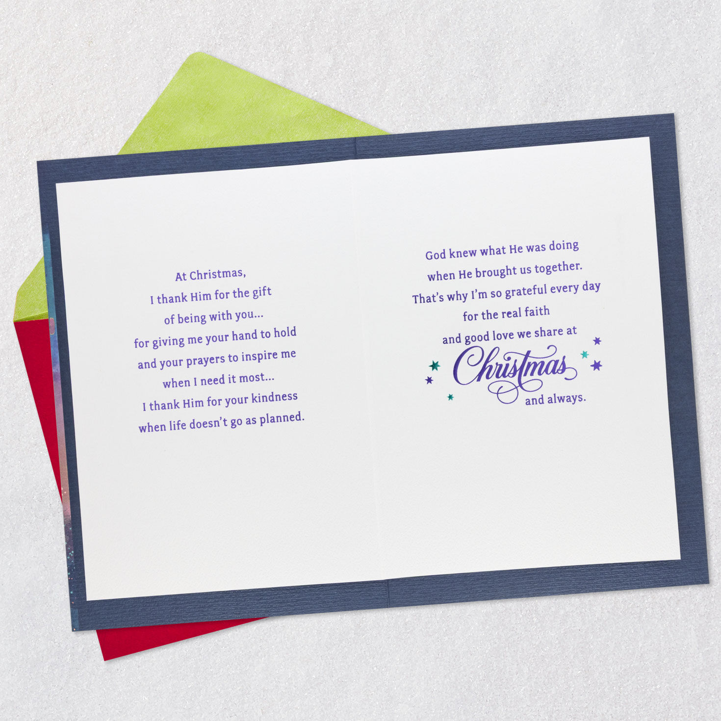 Couple With Tree in City Christmas Card Open card with envelope image number 4