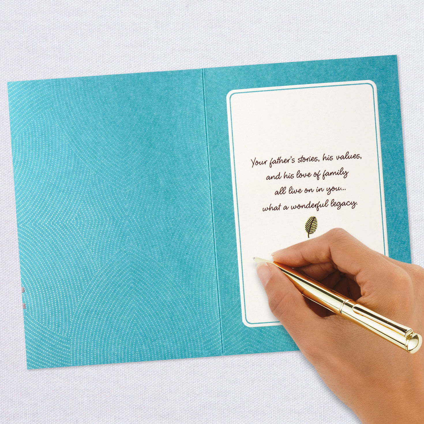 Velvet Leaf Design Sympathy Card for Loss of Father  image number 6