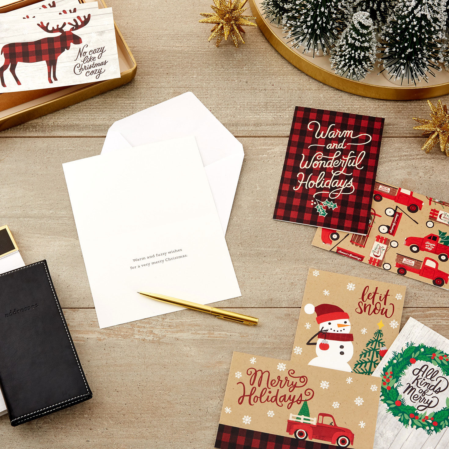 Rustic Boxed Christmas Card Assortment in use image number 8