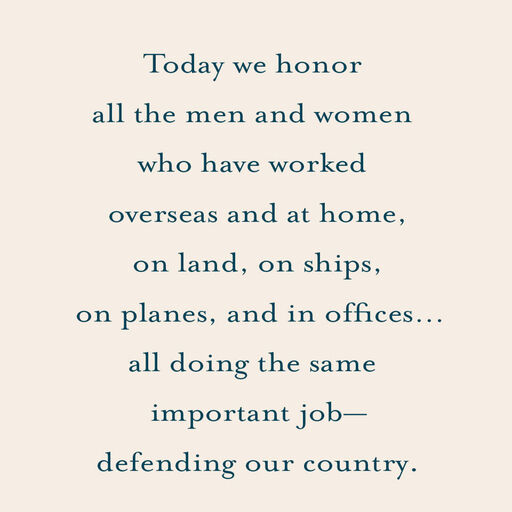 We Salute You Veterans Day Card, 