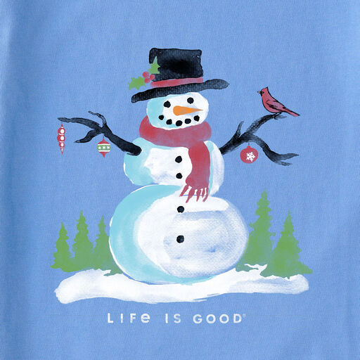 Life Is Good Women's Blue Frosty Friends Long Sleeve T-Shirt, 