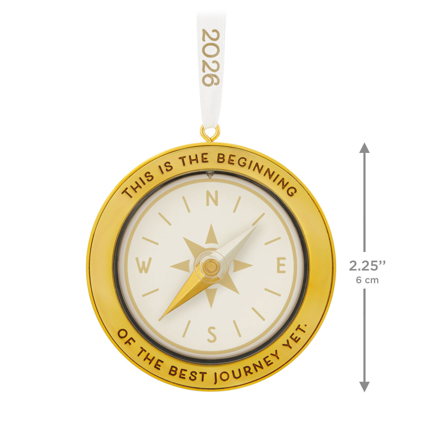 Best Journey Gold Compass Keepsake Ornament measurement image number 3