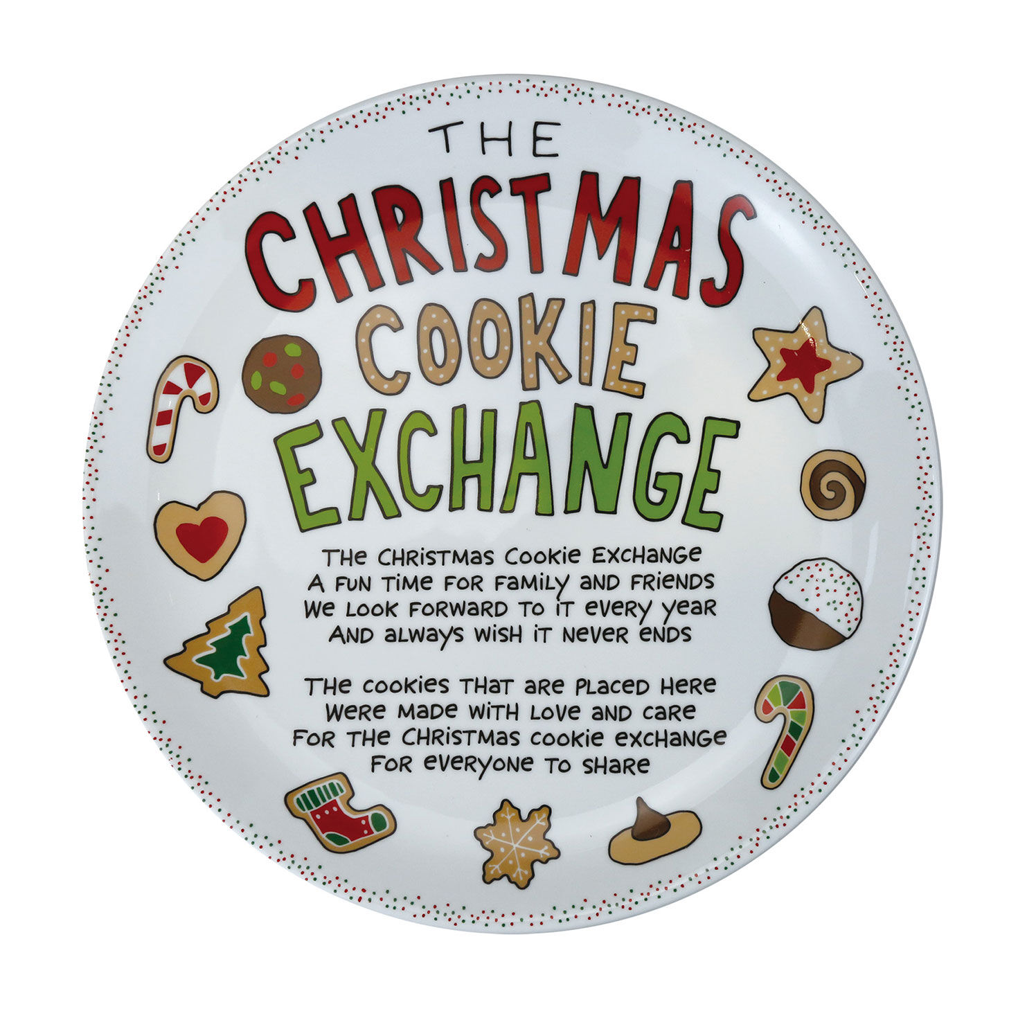 Our Name Is Mud Christmas Cookie Exchange Ceramic Plate