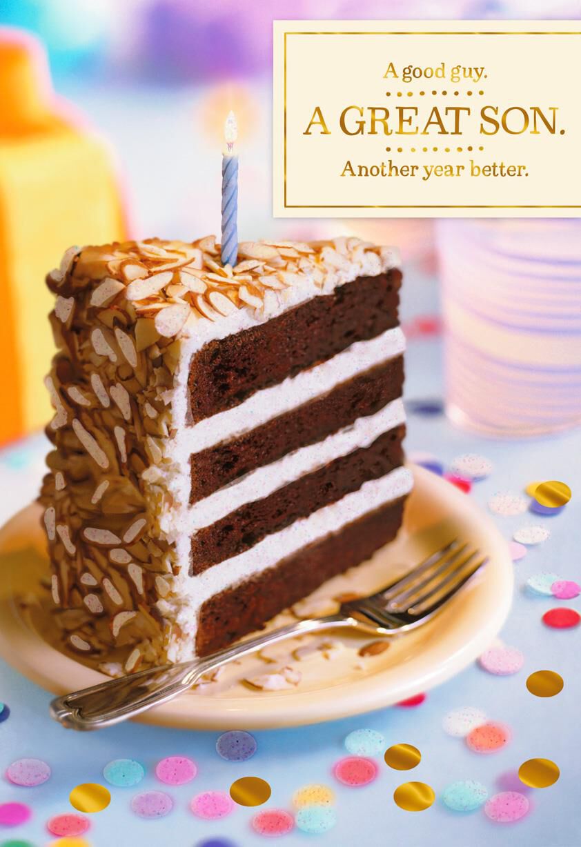 Slice of Cake Birthday Card for Son