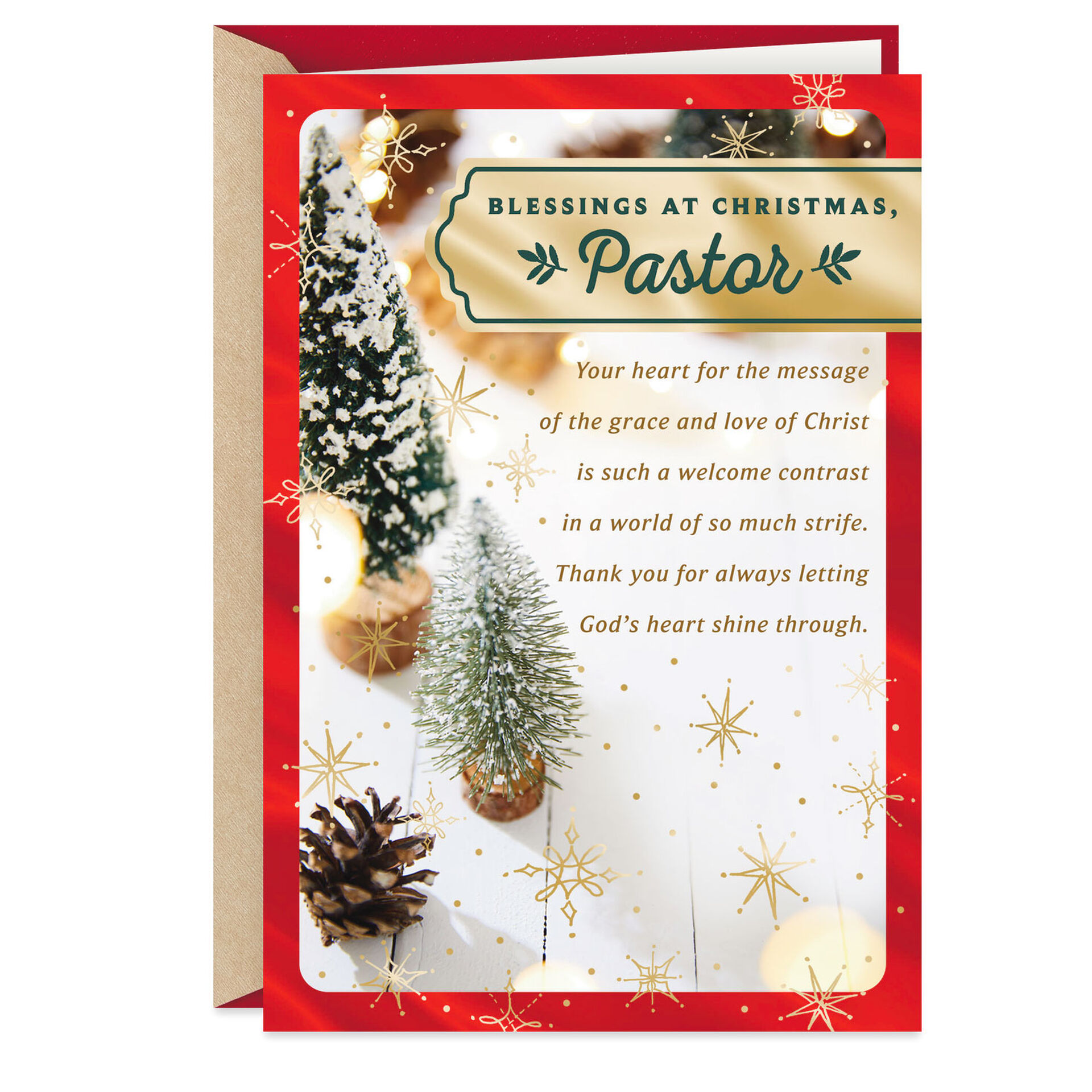 Abundant Blessings Religious Christmas Card for Pastor Greeting Cards