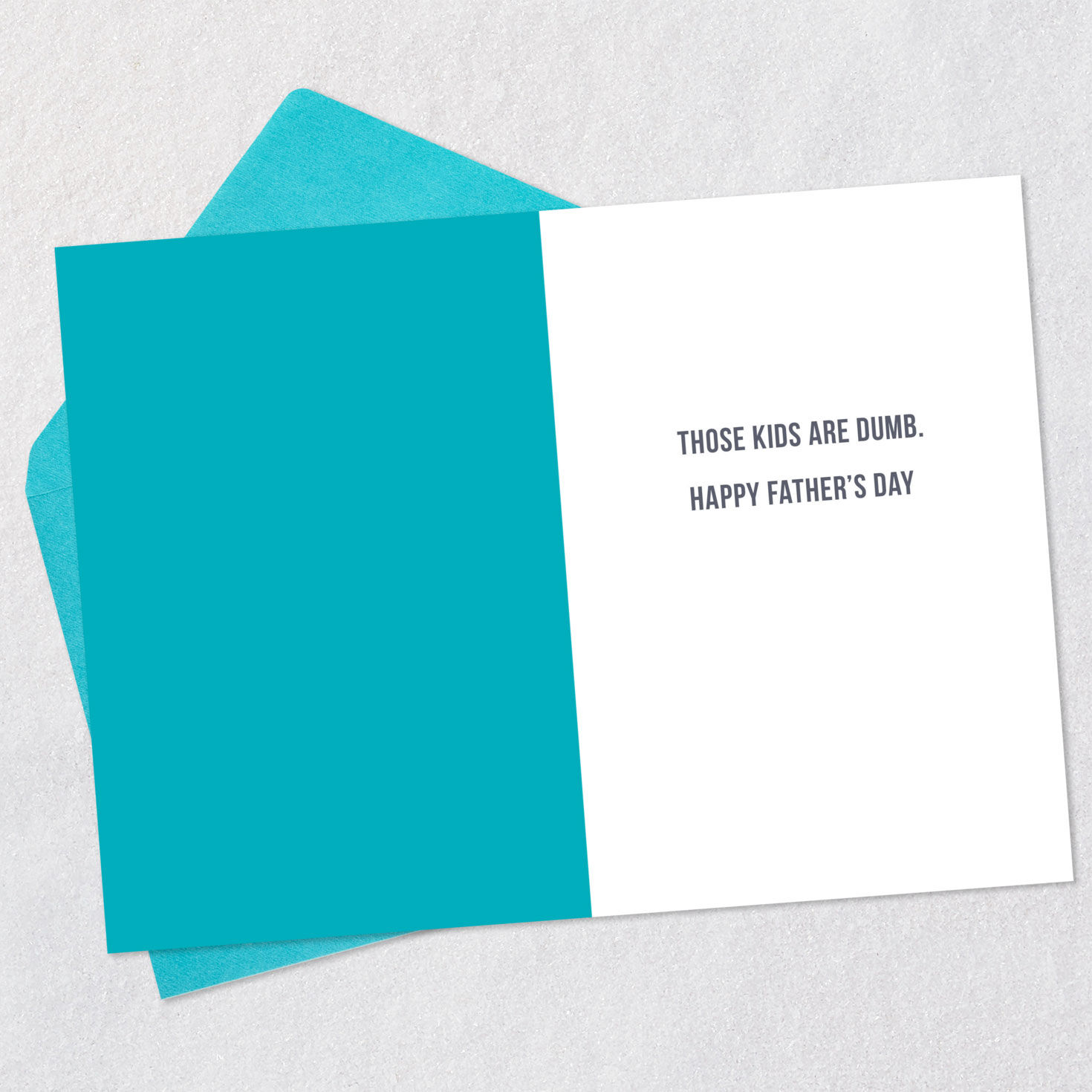 Teal and White Letters Father's Day Card Open Card with Envelope image number 3