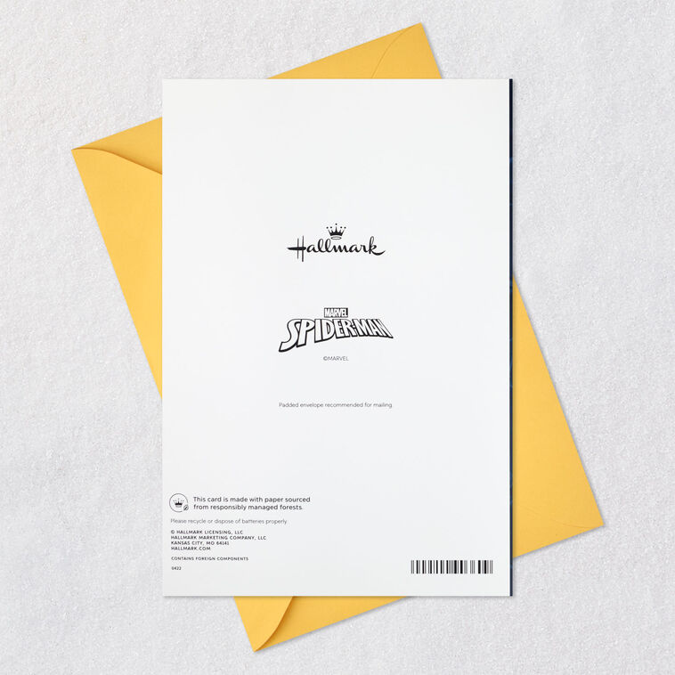 Marvel Spider-Man Power and Responsibility Musical Birthday Card With Light, , large image number 7