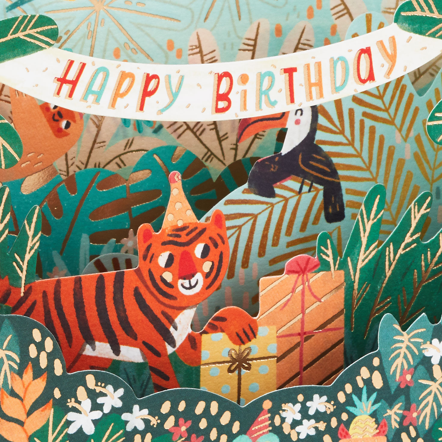 Go Wild Jungle Animals 3D Pop-Up Birthday Card for Kids, , large image number 4