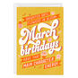 Orange March Birthdays Personalized Birthday Card Front image number 1