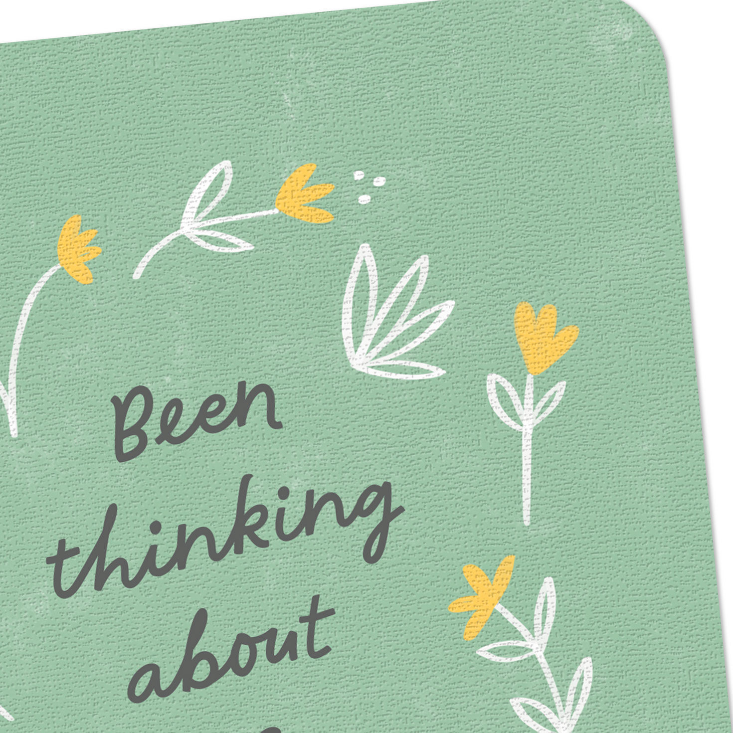 Flowers on Green Thinking of You Card Card Front Detail image number 4