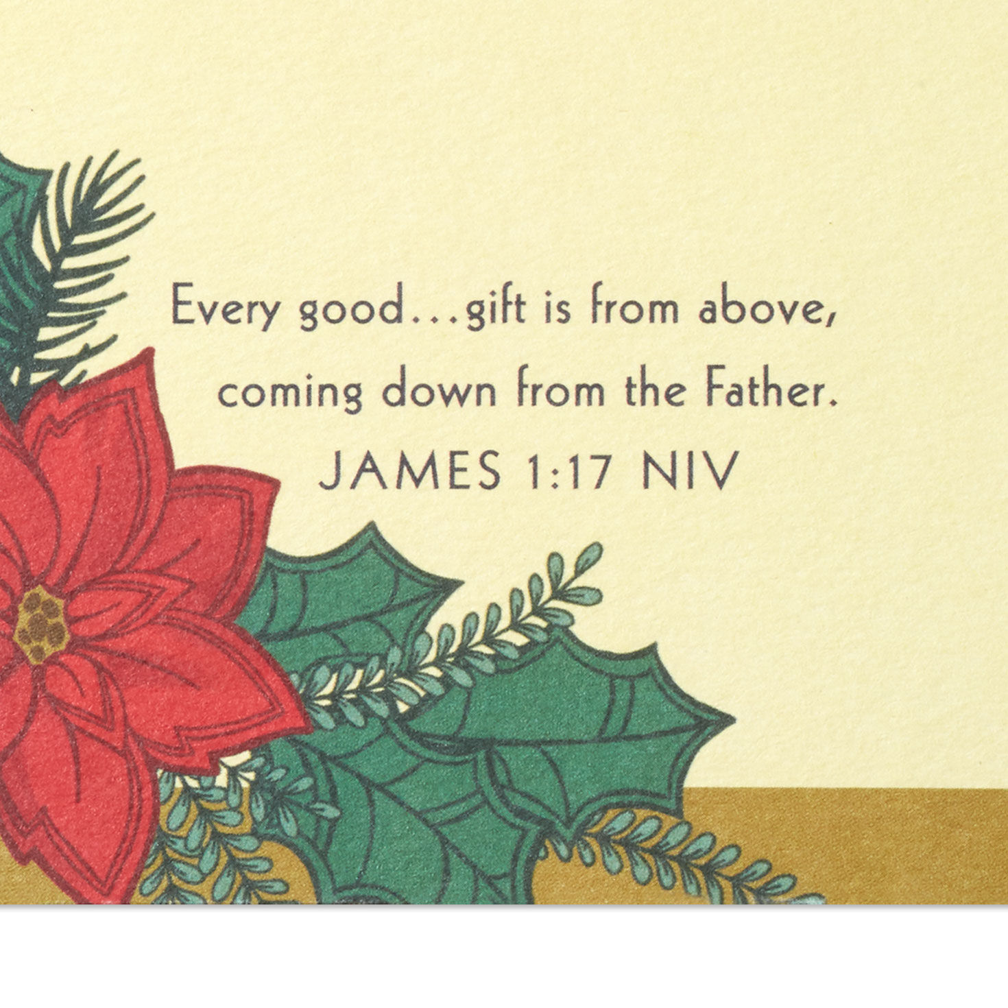 Poinsettia Holiday Wreath Religious Christmas Card scripture image number 3