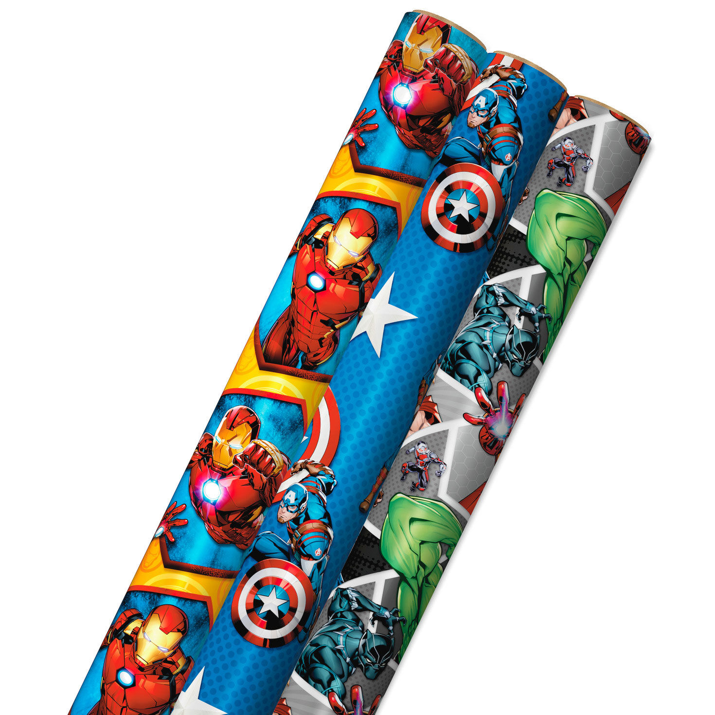 Marvel Avengers 3-Pack Wrapping Paper Roll Bundle, 60 sq. ft. total