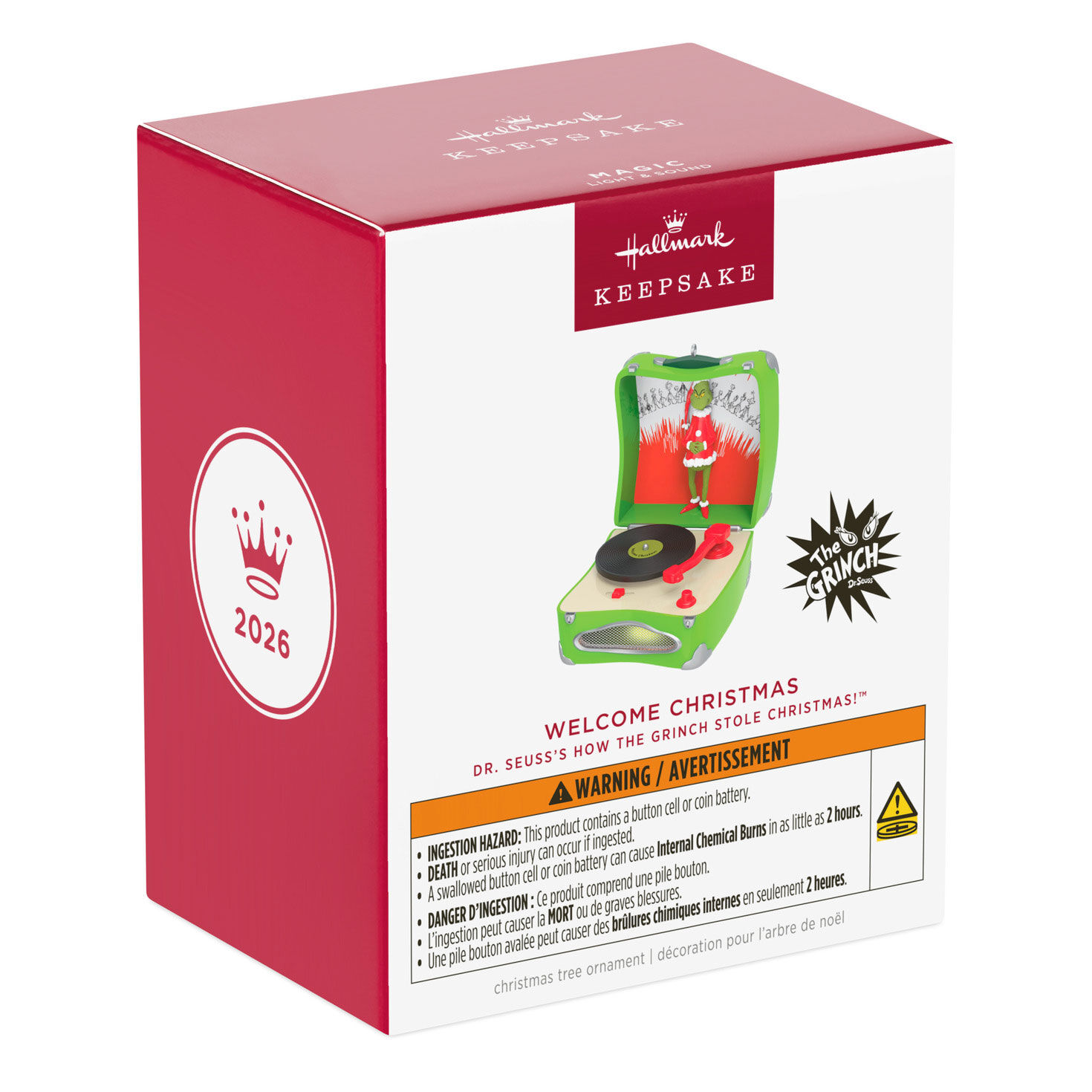 Grinch Record Player Keepsake Ornament Package front image number 7