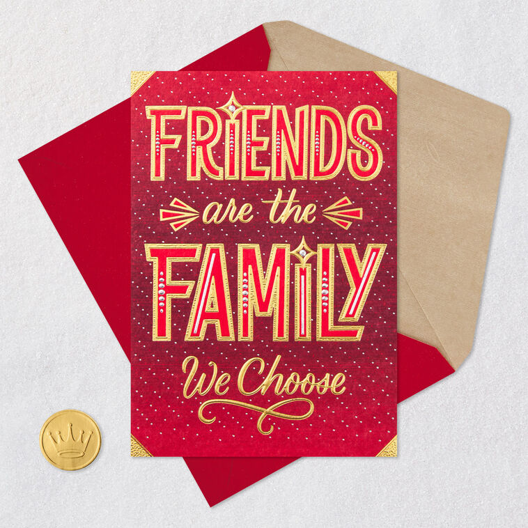 Red and Gold Lettering Friend Christmas Card Card Front with Envelope and Gold Seal image number 7