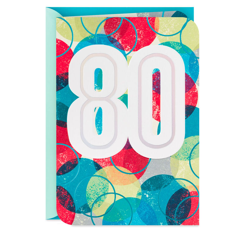 The Lives You've Touched 80th Birthday Card, , large image number 1