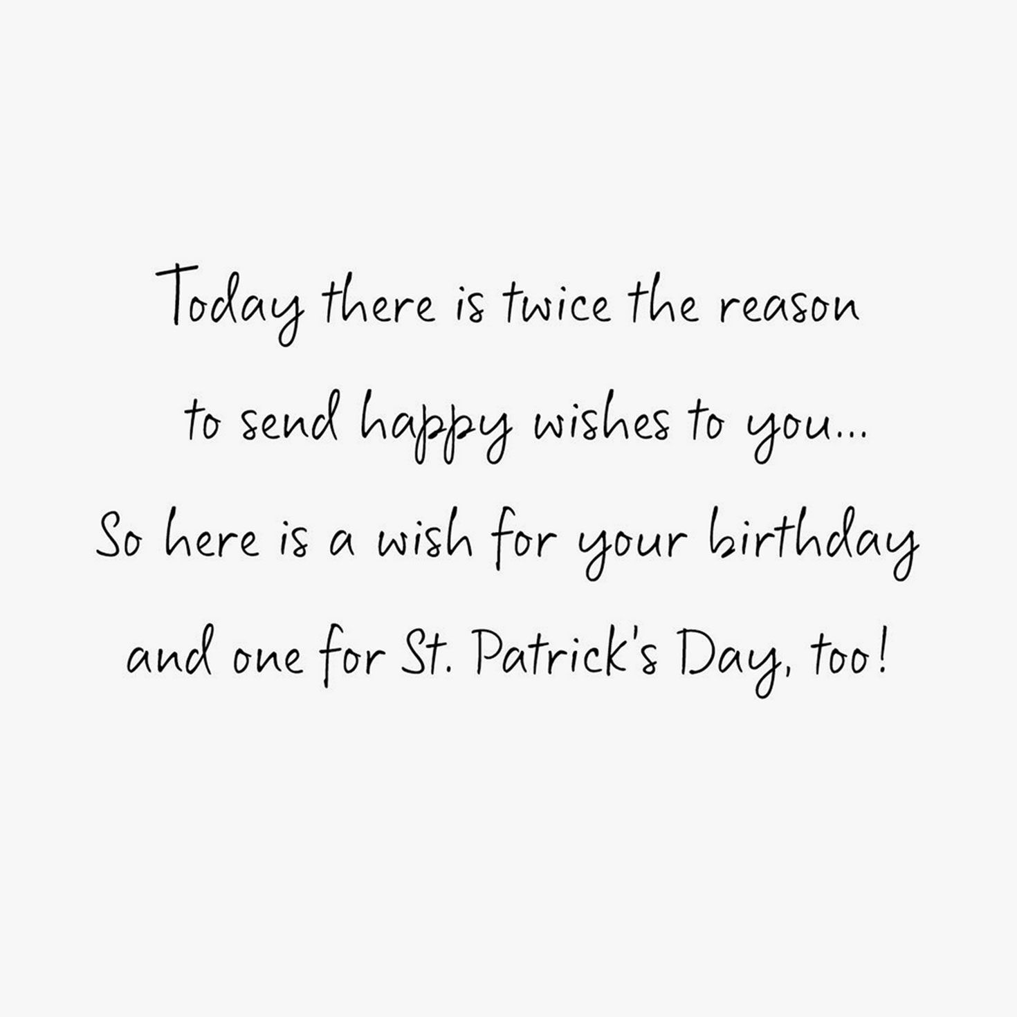 Green Cake and Candles St. Patrick's Day Birthday Card Sentiment image number 2