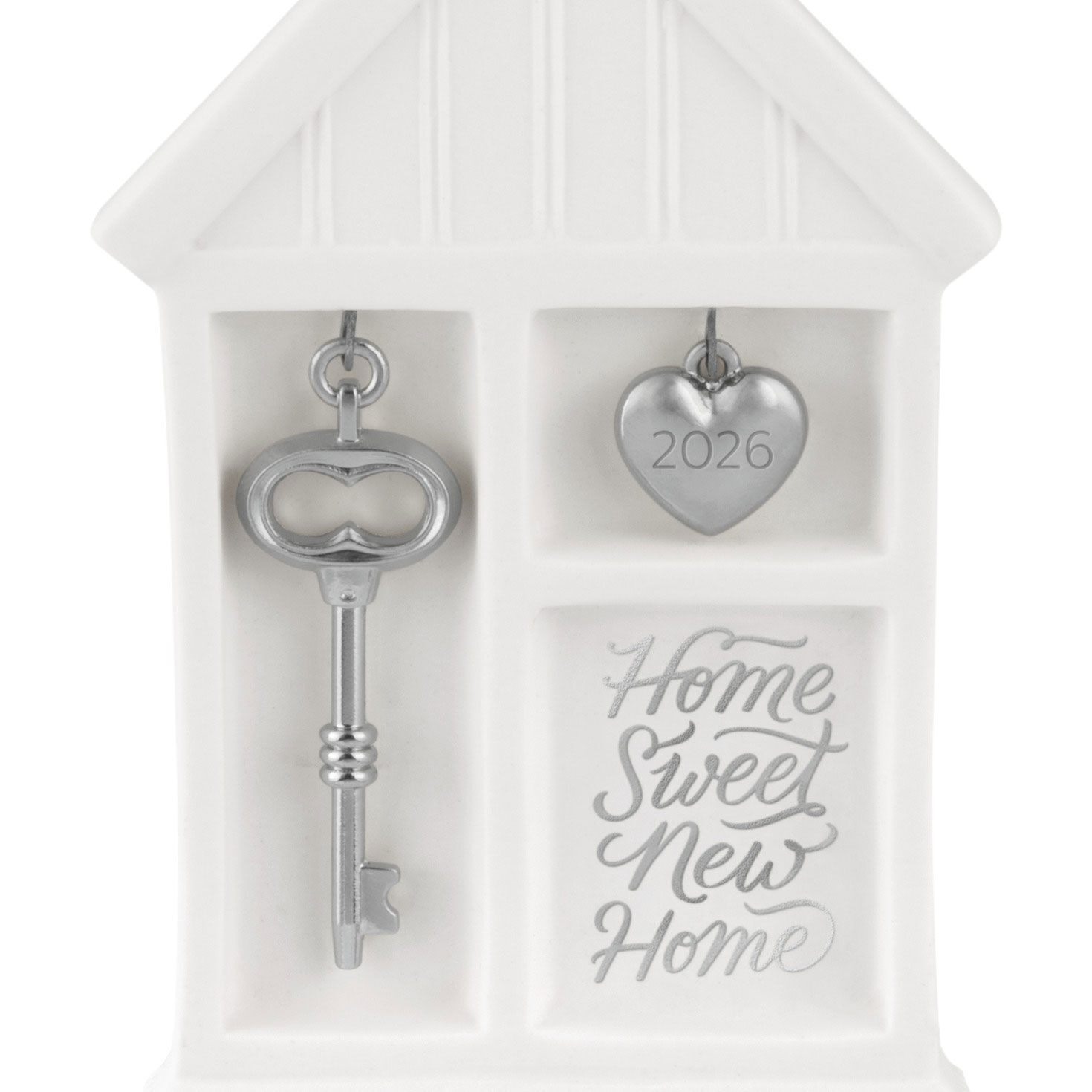 White House Silver Key and Heart Keepsake Ornament  image number 5