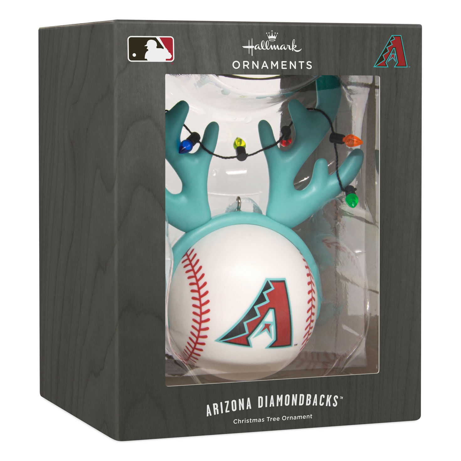 Diamondbacks Reindeer Baseball Christmas Ornament package front image number 7