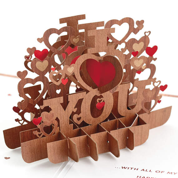 Love You With All My Heart 3D Pop-Up Valentine's Day Card, , large image number 1
