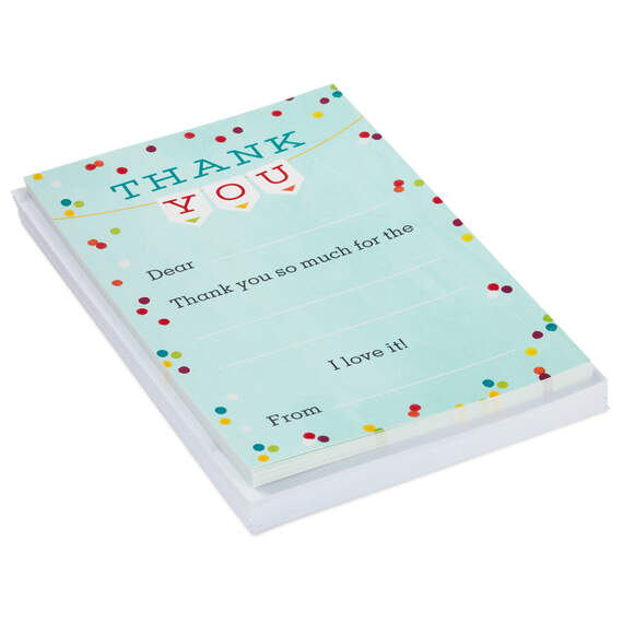 Colorful Confetti Fill-in-the-Blank Kids Thank-You Notes, Pack of 20