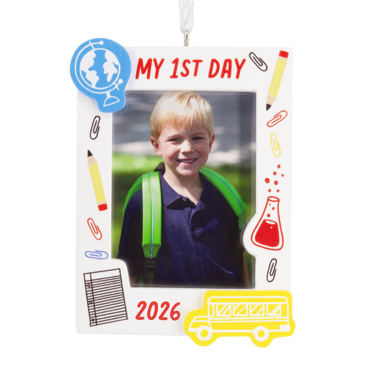 My First Day School 2026 Photo Frame Hallmark Ornament