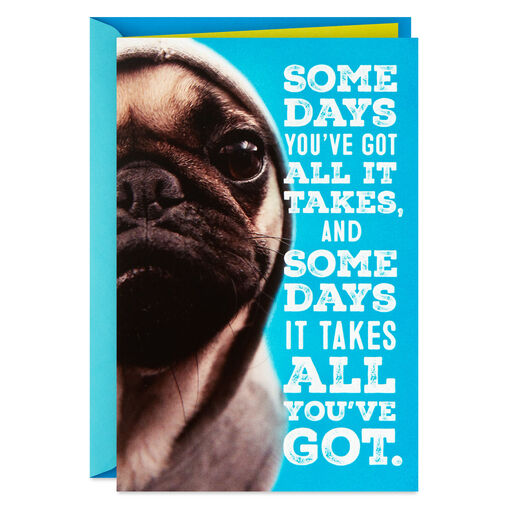 Hang in There Dog in Hoodie Encouragement Card, 