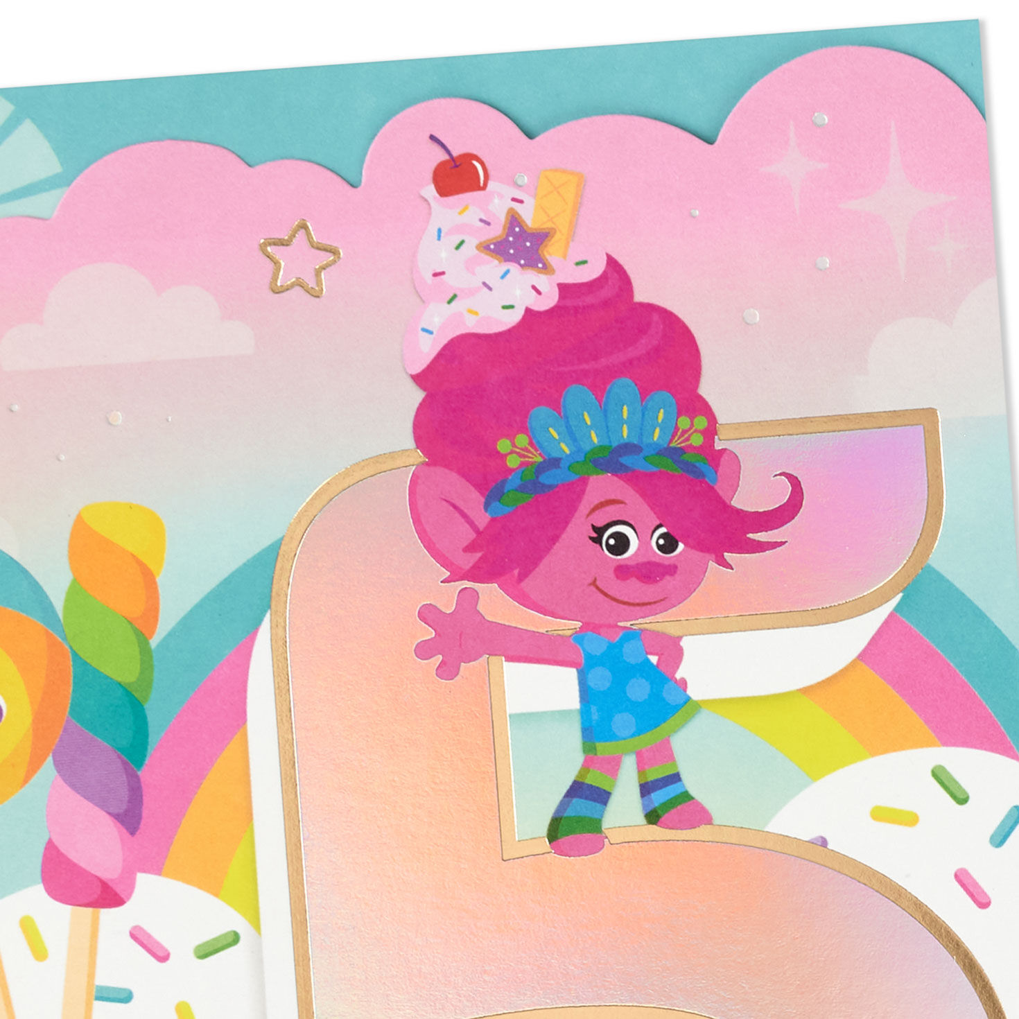 DreamWorks Animation Trolls Time to Shine Spanish-Language 5th Birthday Card, , large image number 4