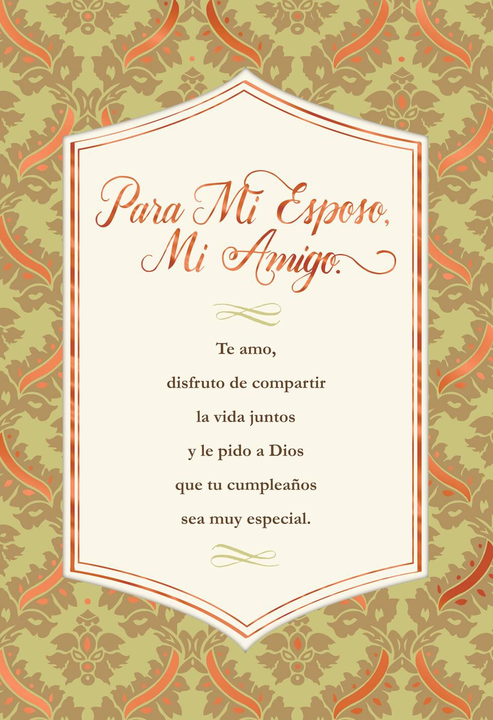 Husband and Friend Spanish-Language Religious Birthday Card