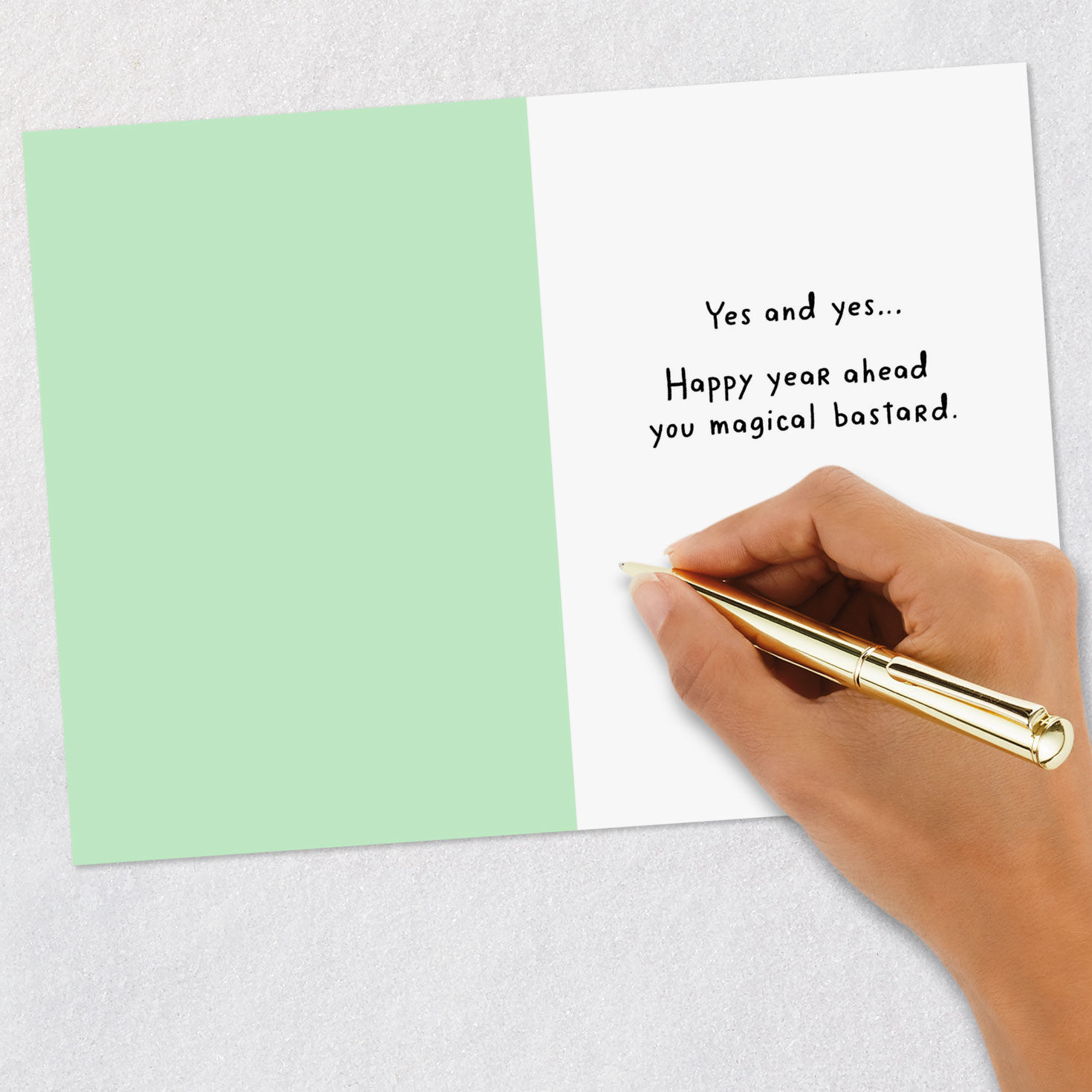 Rainbow Unicorn on Cloud Sassy Funny Birthday Card Signing card image number 6