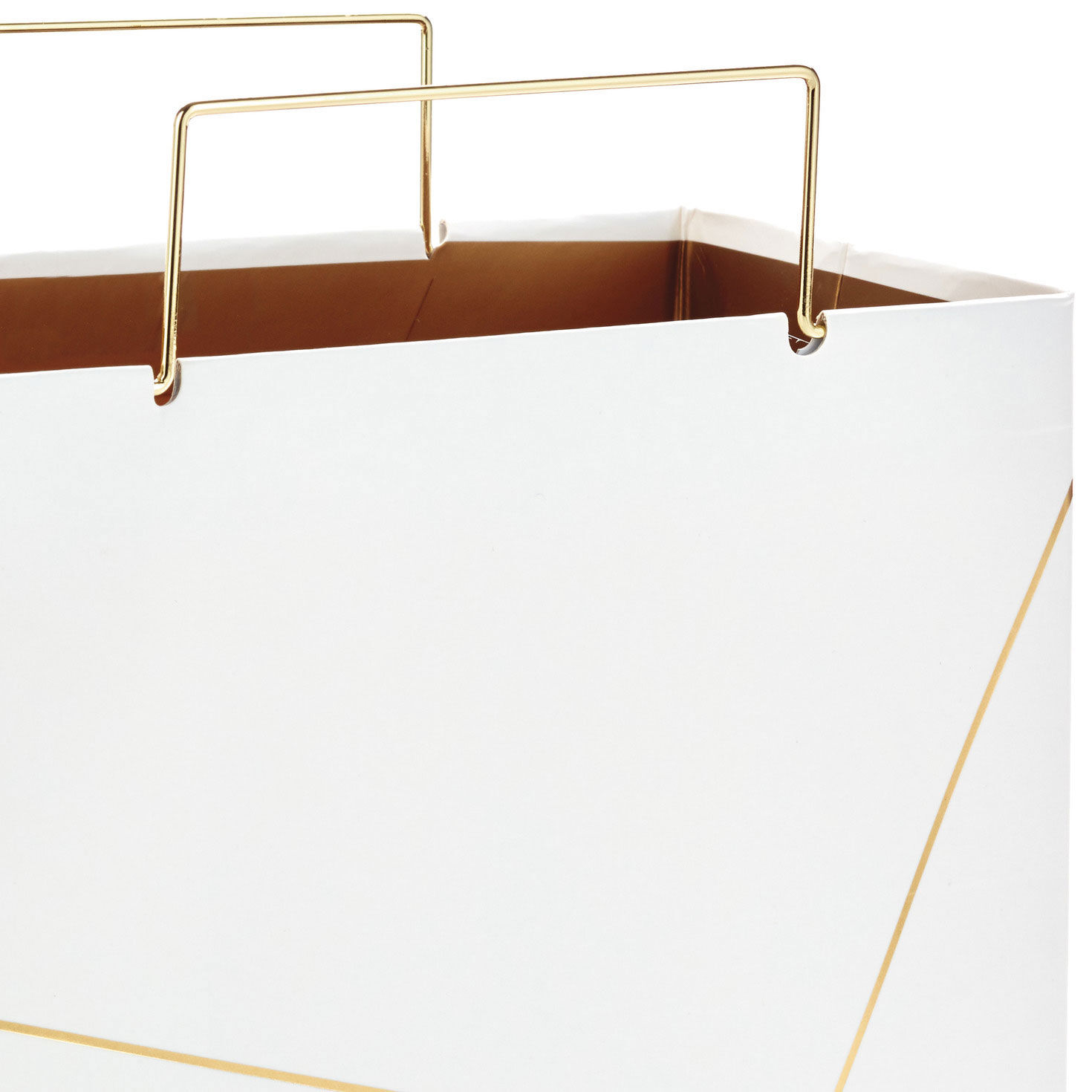 White With Gold Medium Square Gift Bag, 7.7", , large image number 2