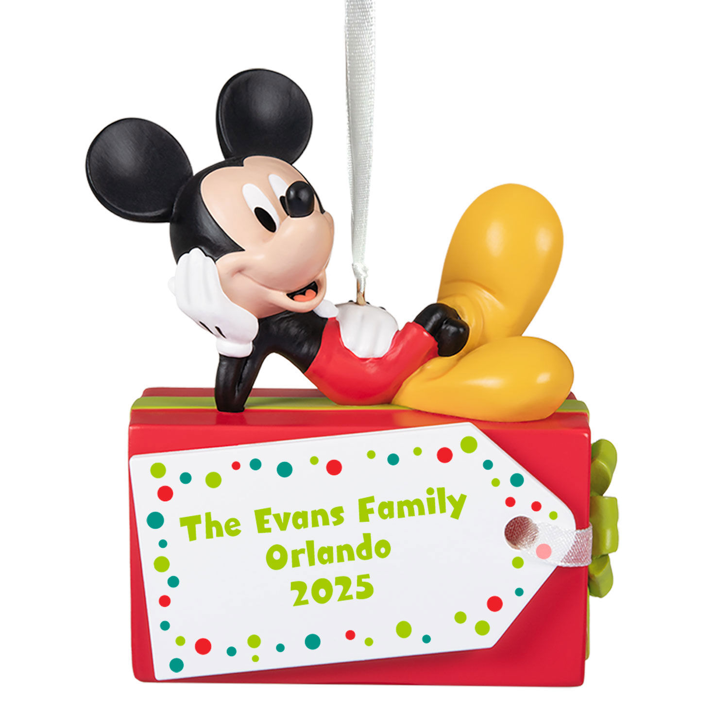 Disney Mickey Mouse Christmas Present Personalized Ornament, Custom Text, , large image number 6