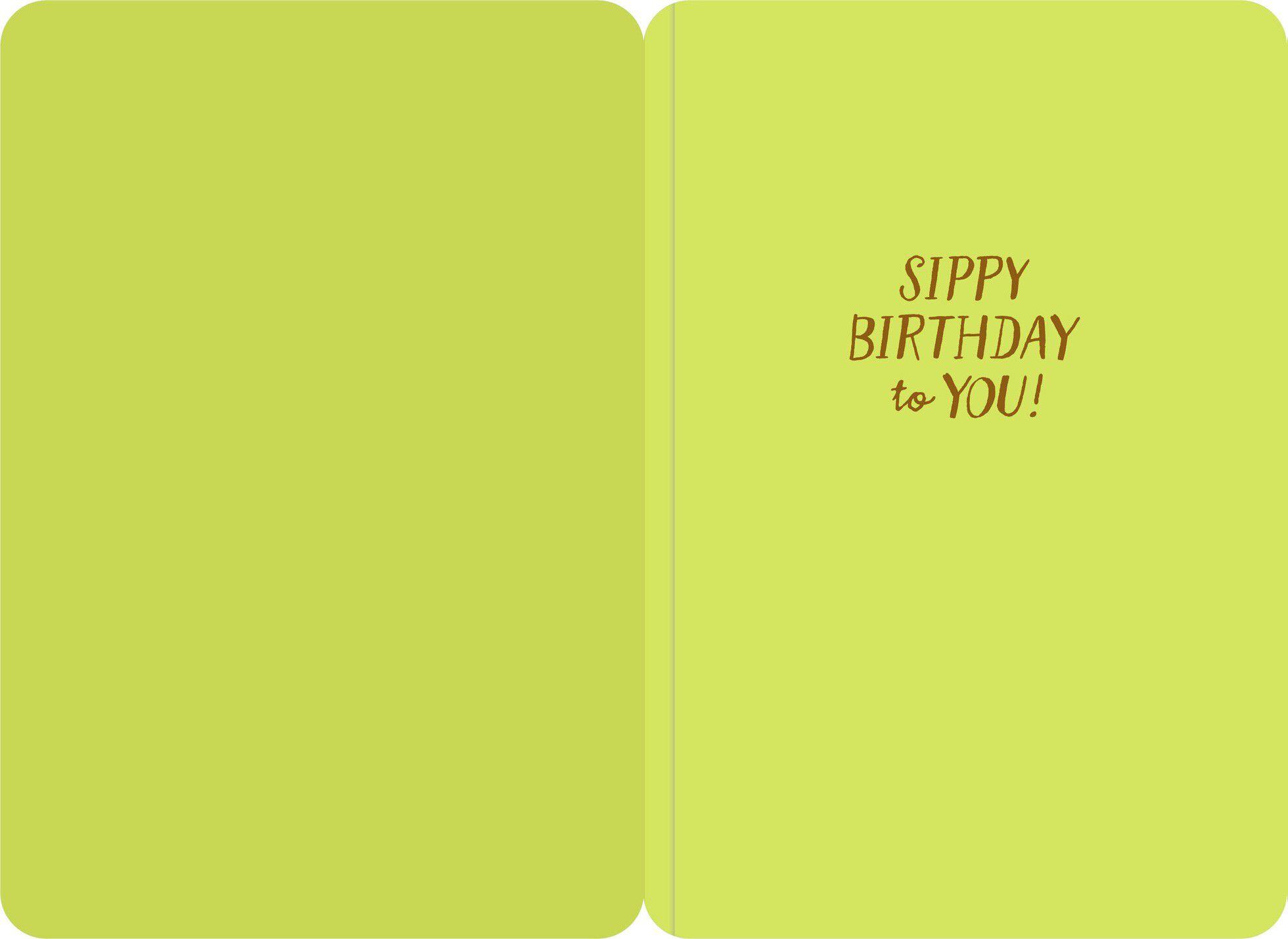 Coconut Cocktail Felt Musical Birthday Card