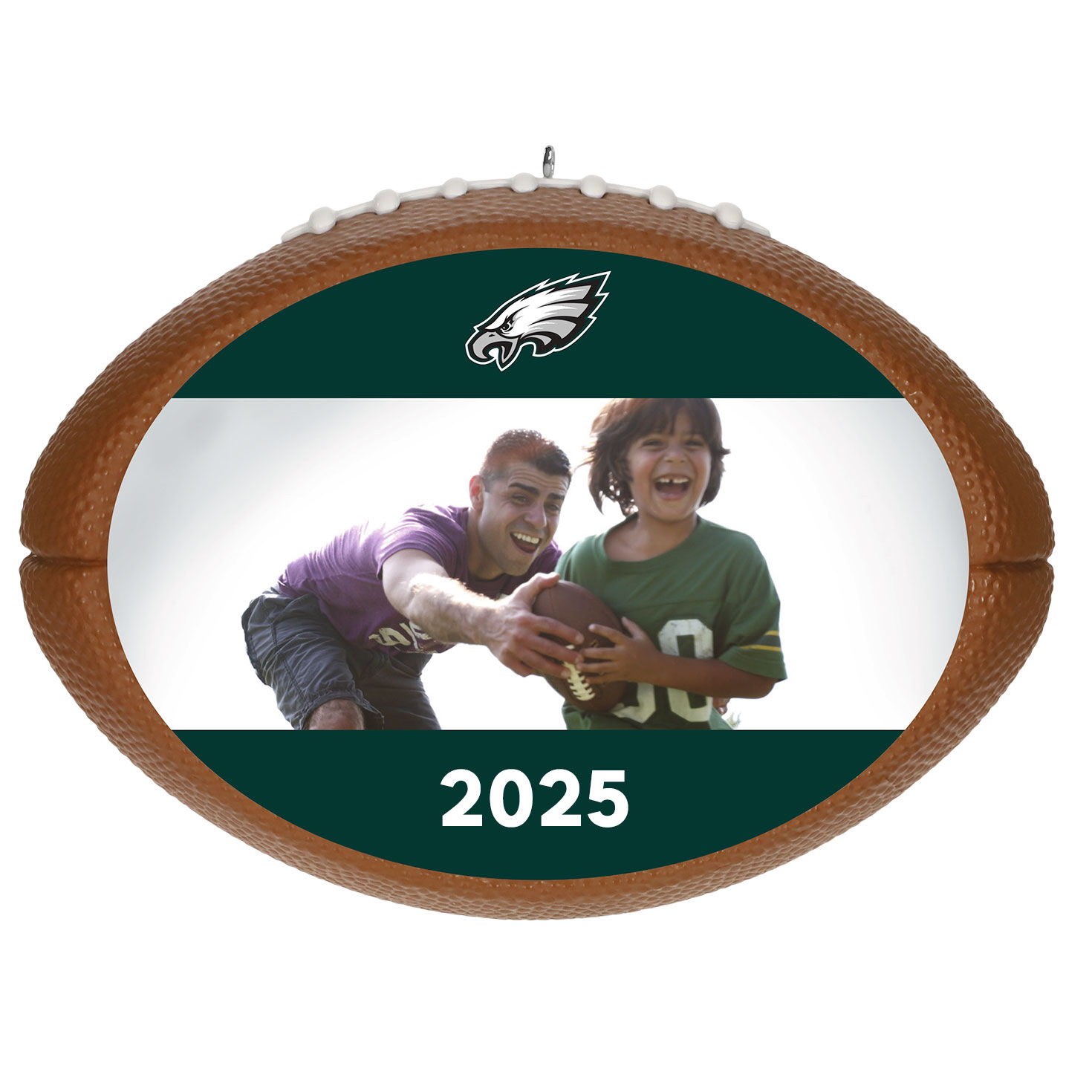 NFL Philadelphia Eagles Football Personalized Ornament, Custom Photo and Text