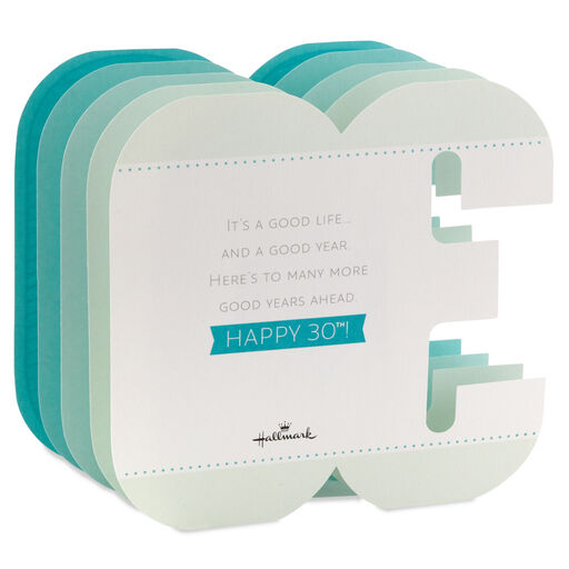 Many More Good Years Ahead 3D Pop-Up 30th Birthday Card, 