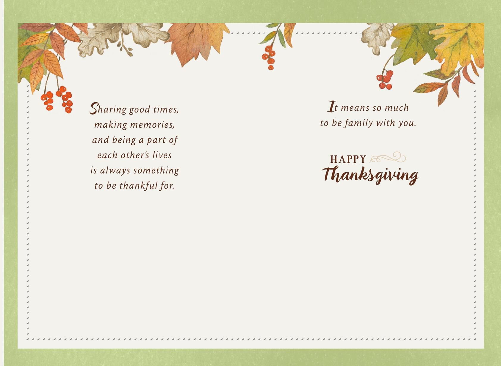 Autumn Wreath Thanksgiving Card for Son and Wife